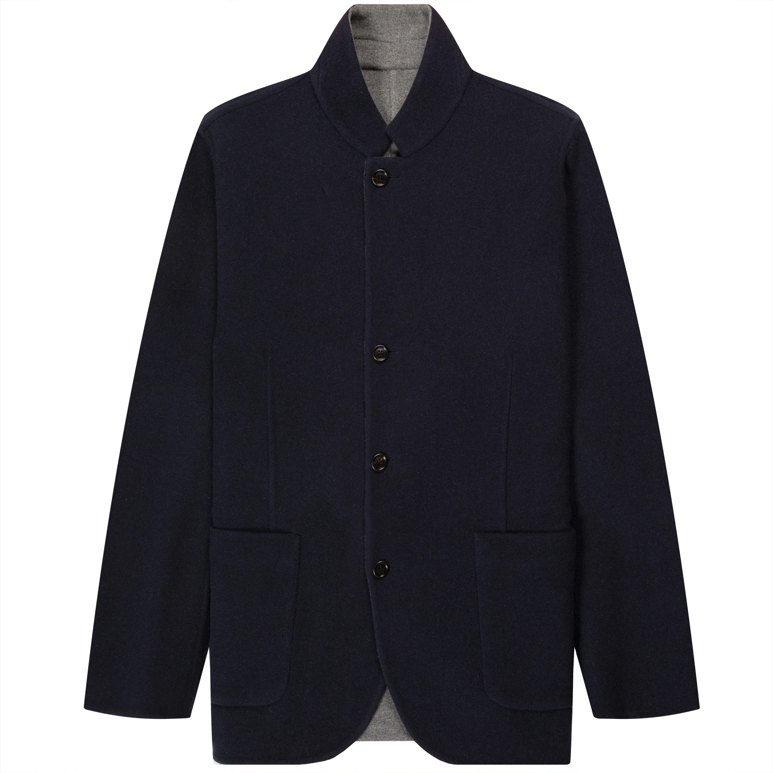Brunello Cucinelli Reversible Cashmere Blazer Jacket Navy/Grey