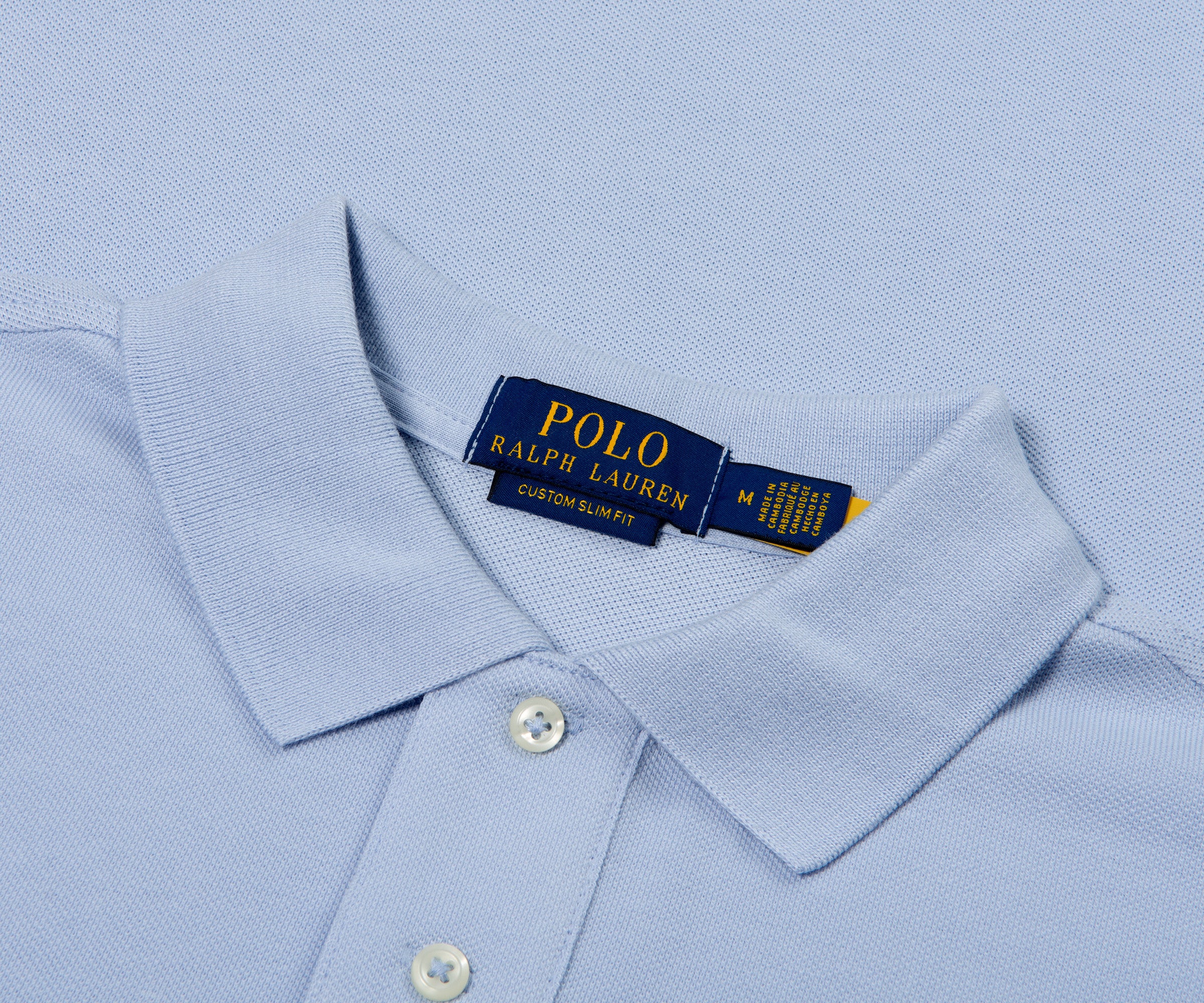 Ralph Lauren Custom Slim Fit Mesh polo Shirt Cornflower Blue - Image 2
