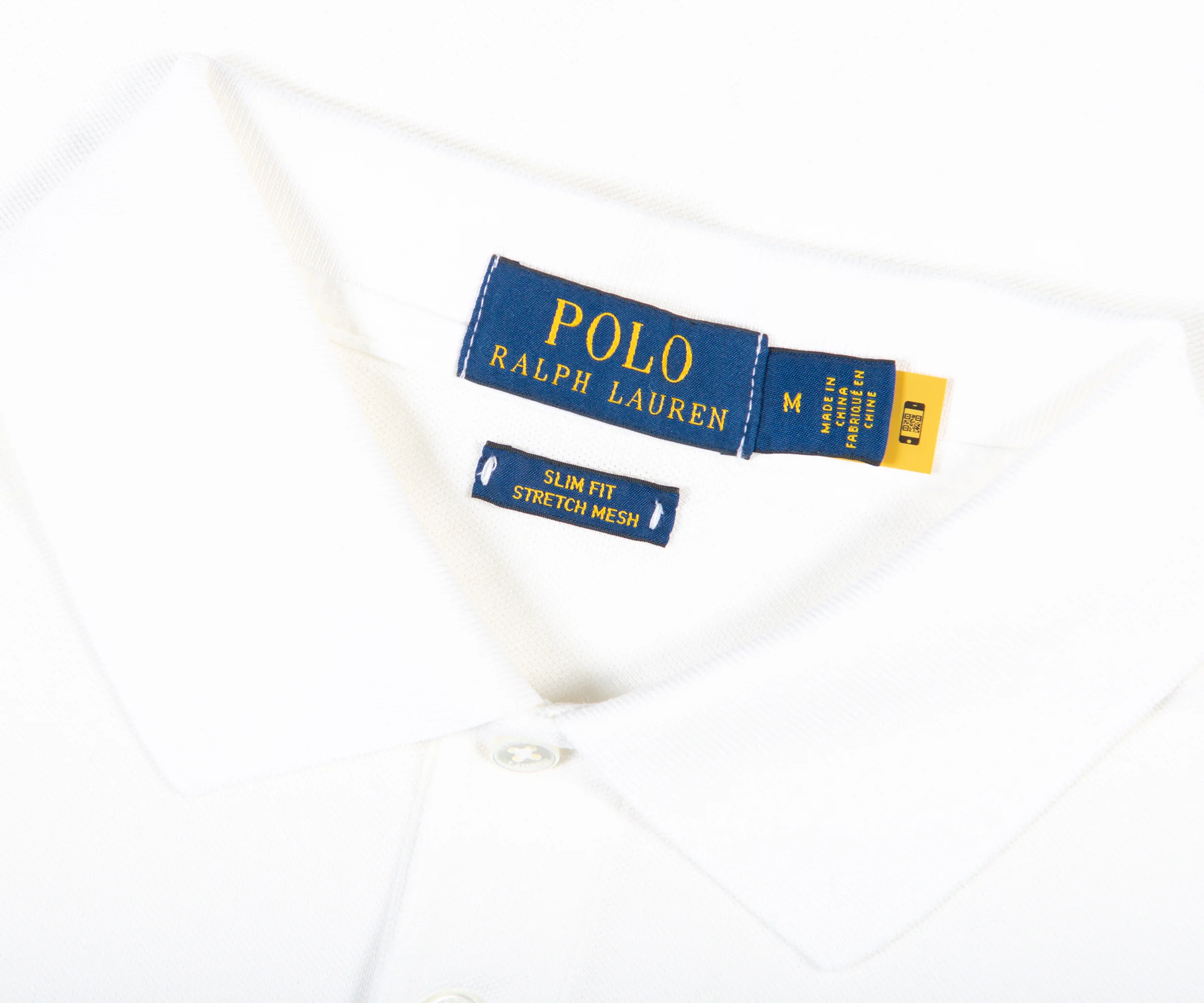 Ralph Lauren Stretch Mesh Slim Fit Polo White - Image 2