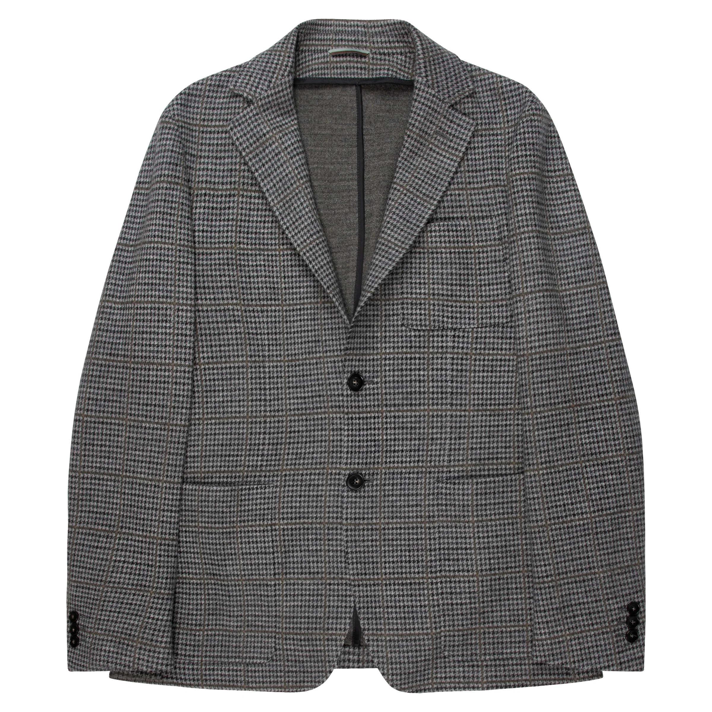 Canali Grey Impeccable Checked Soft Wool Blazer Jacket