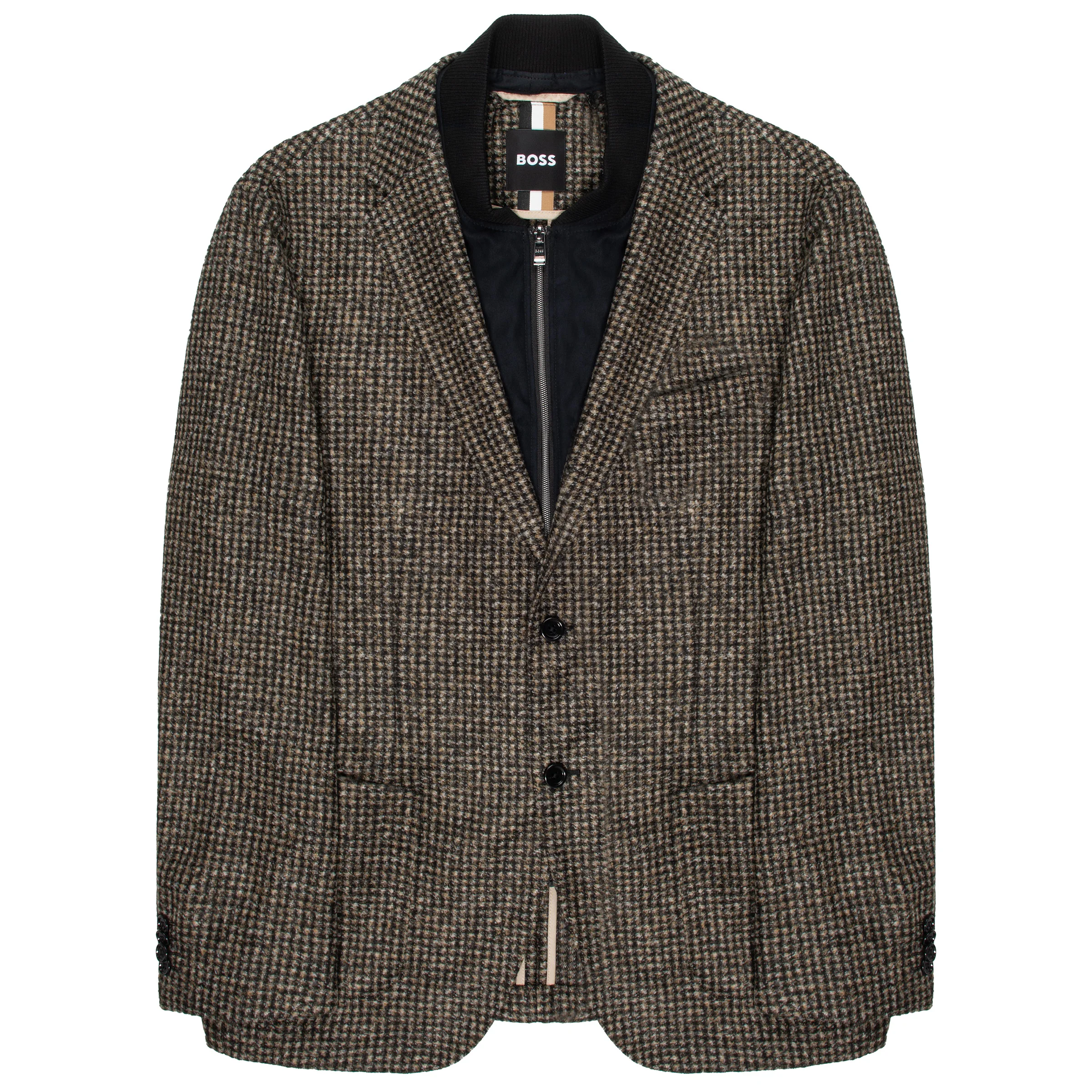Boss C-Jaye-Bib-233 Check Wool Blazer Beige/Black