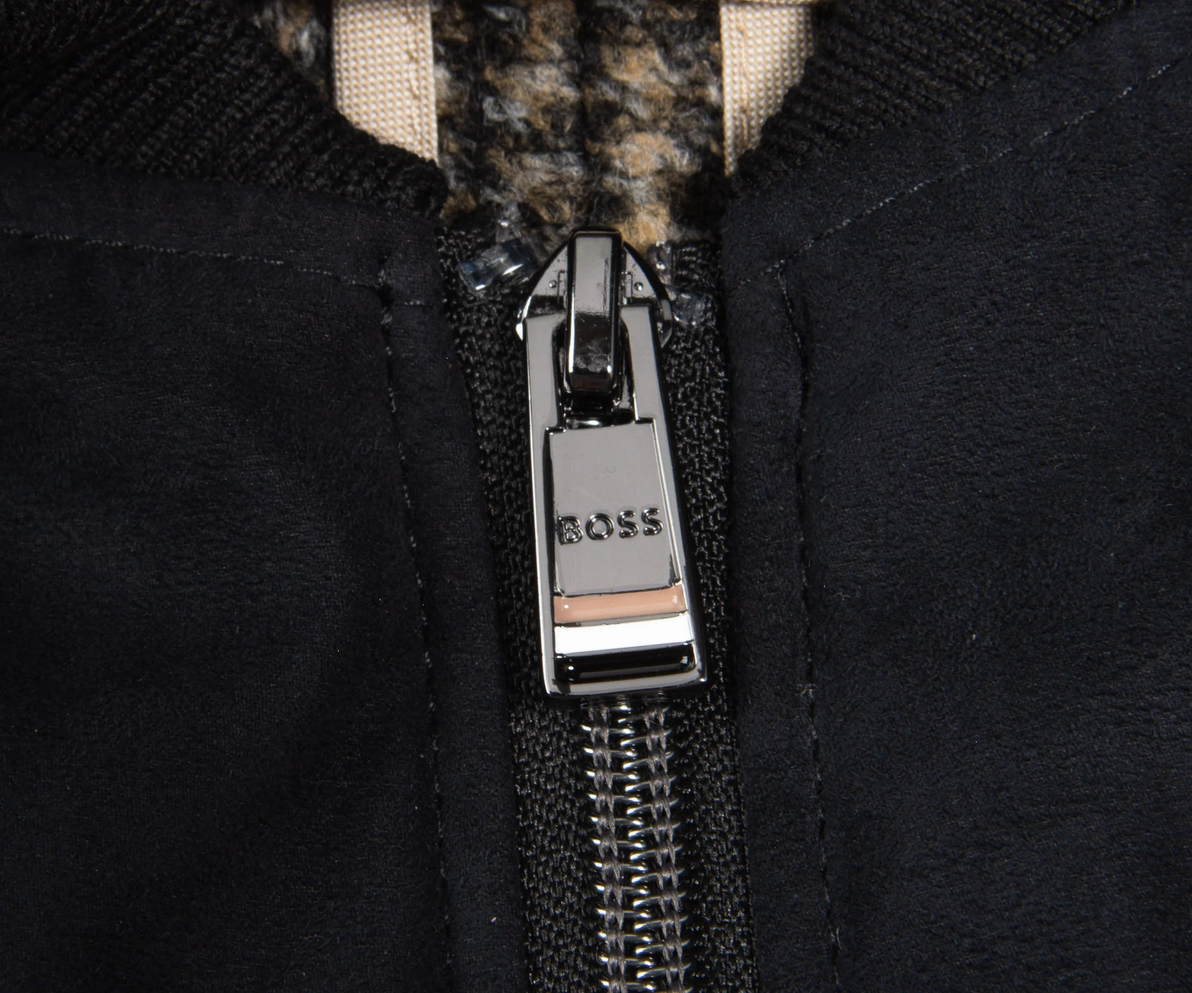 Boss C-Jaye-Bib-233 Check Wool Blazer Beige/Black - Image 3