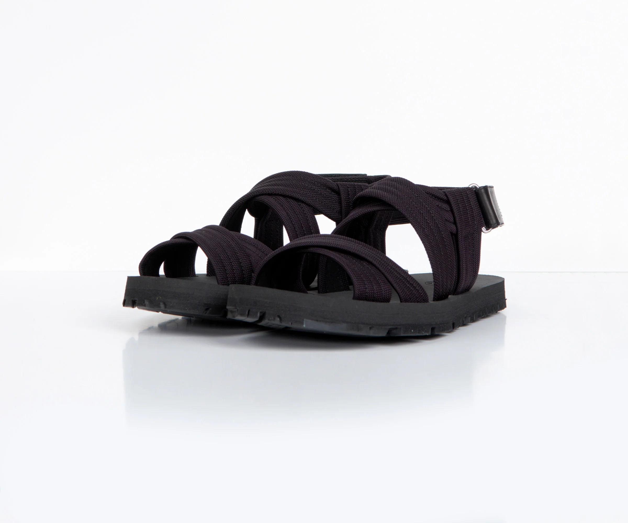 Dries Van Noten Leather-Trimmed Webbing Sandals Black - Image 2