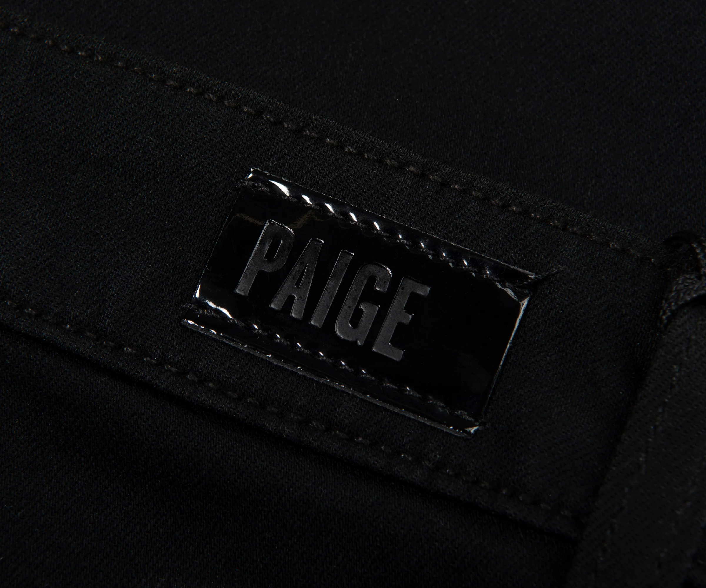 Paige Cindy High Rise Skinny Straight Black Shadow Jeans - Image 3
