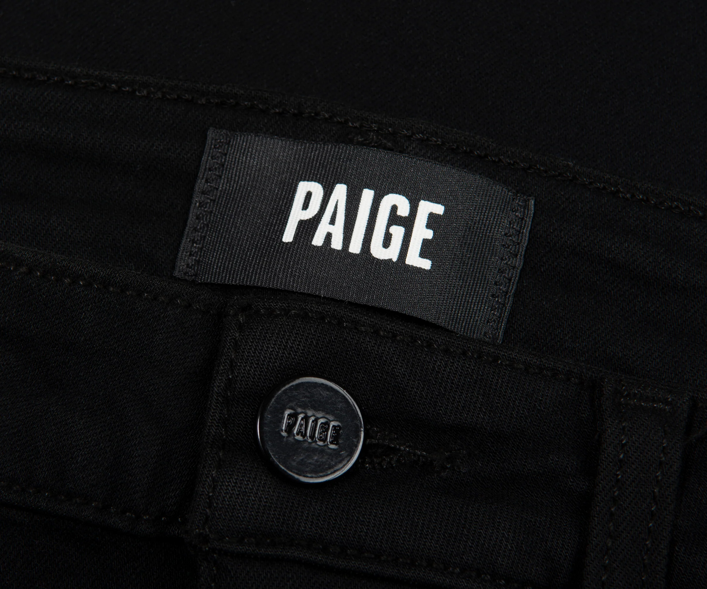 Paige Cindy High Rise Skinny Straight Black Shadow Jeans - Image 6
