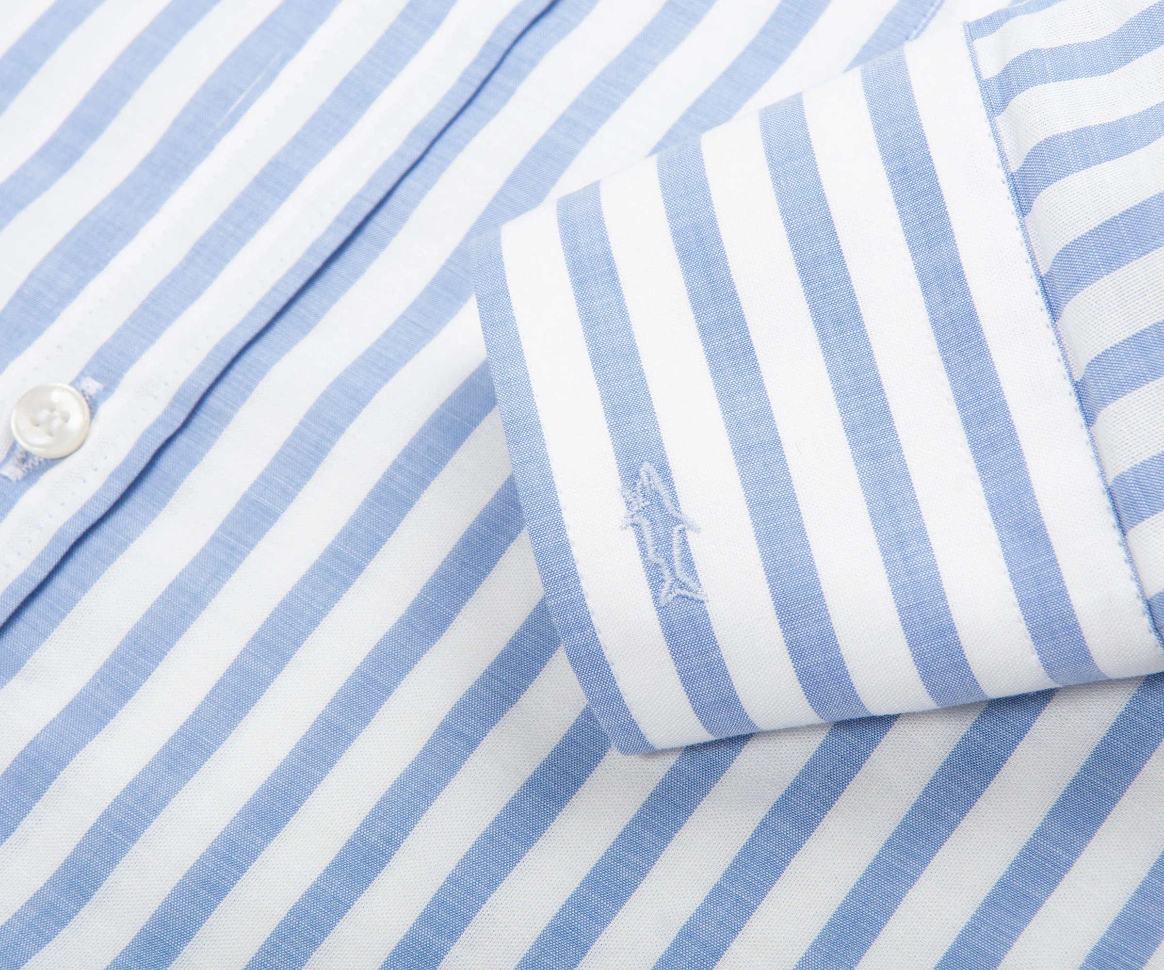 Paul & Shark Blue/White Butcher Stripe LS Shirt - Image 4