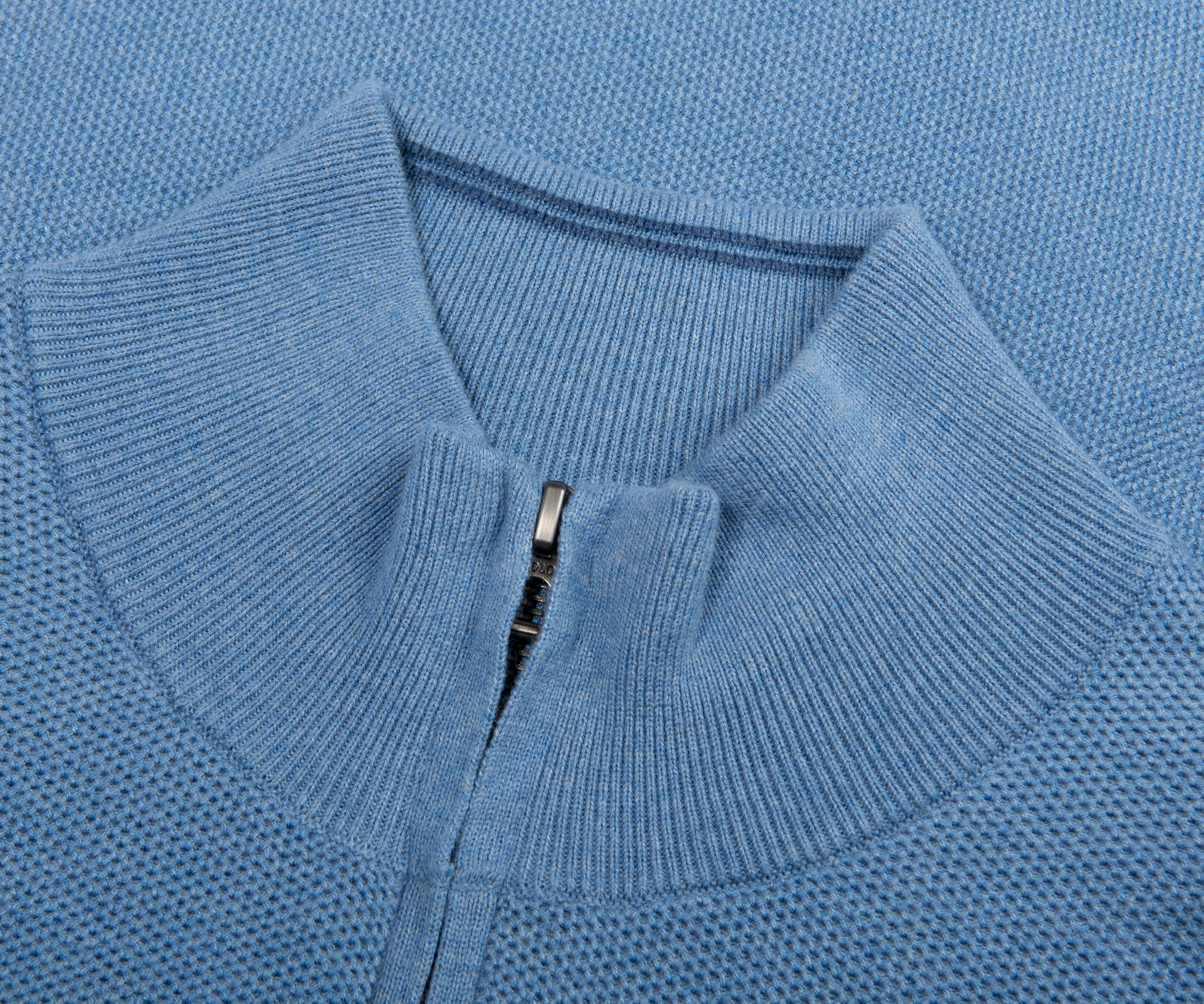 Ralph Lauren Waffle Textured 1/4 Zip Sweater Lake heather - Image 2