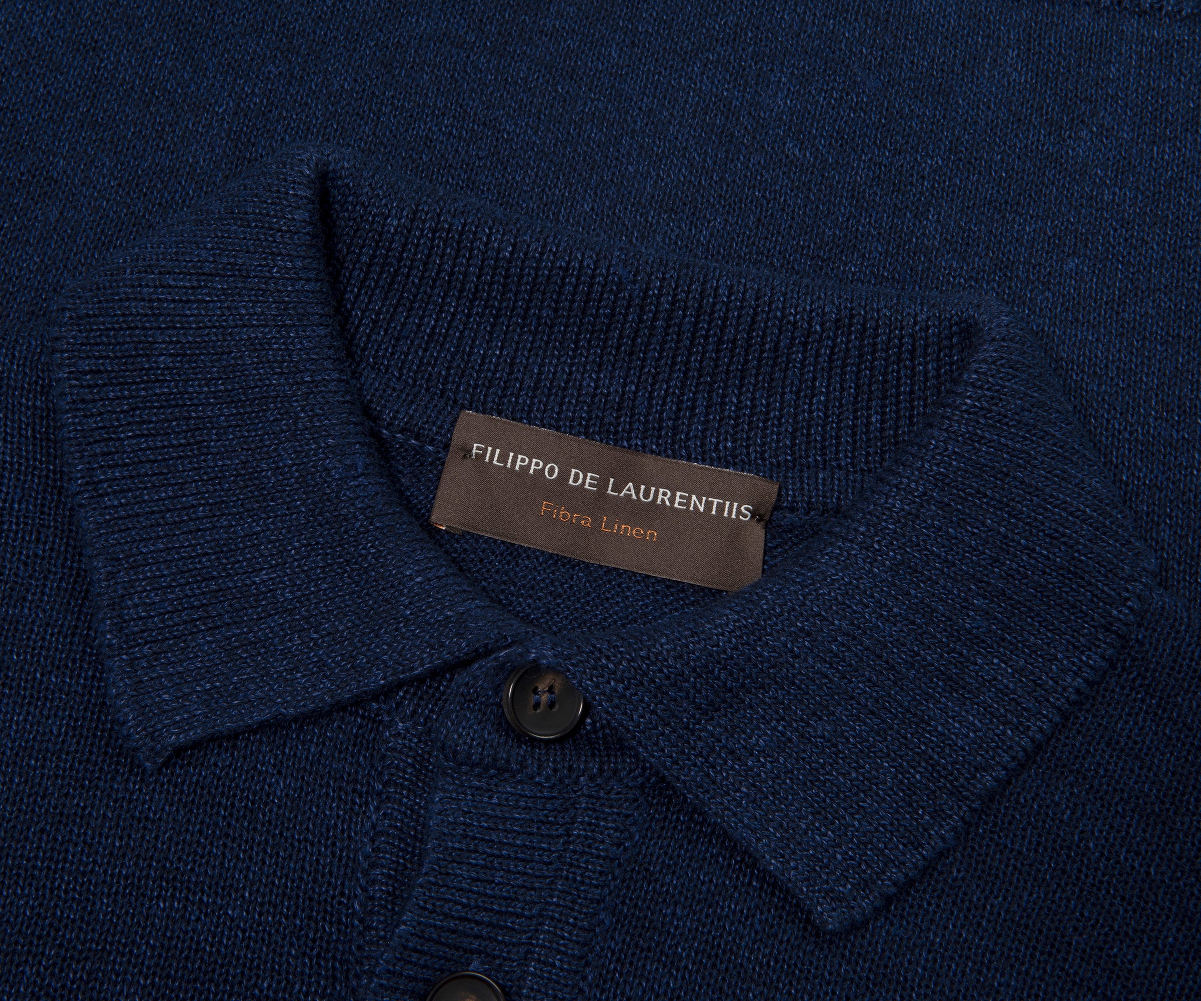 Filippo Navy Knitted SS Polo - Image 2