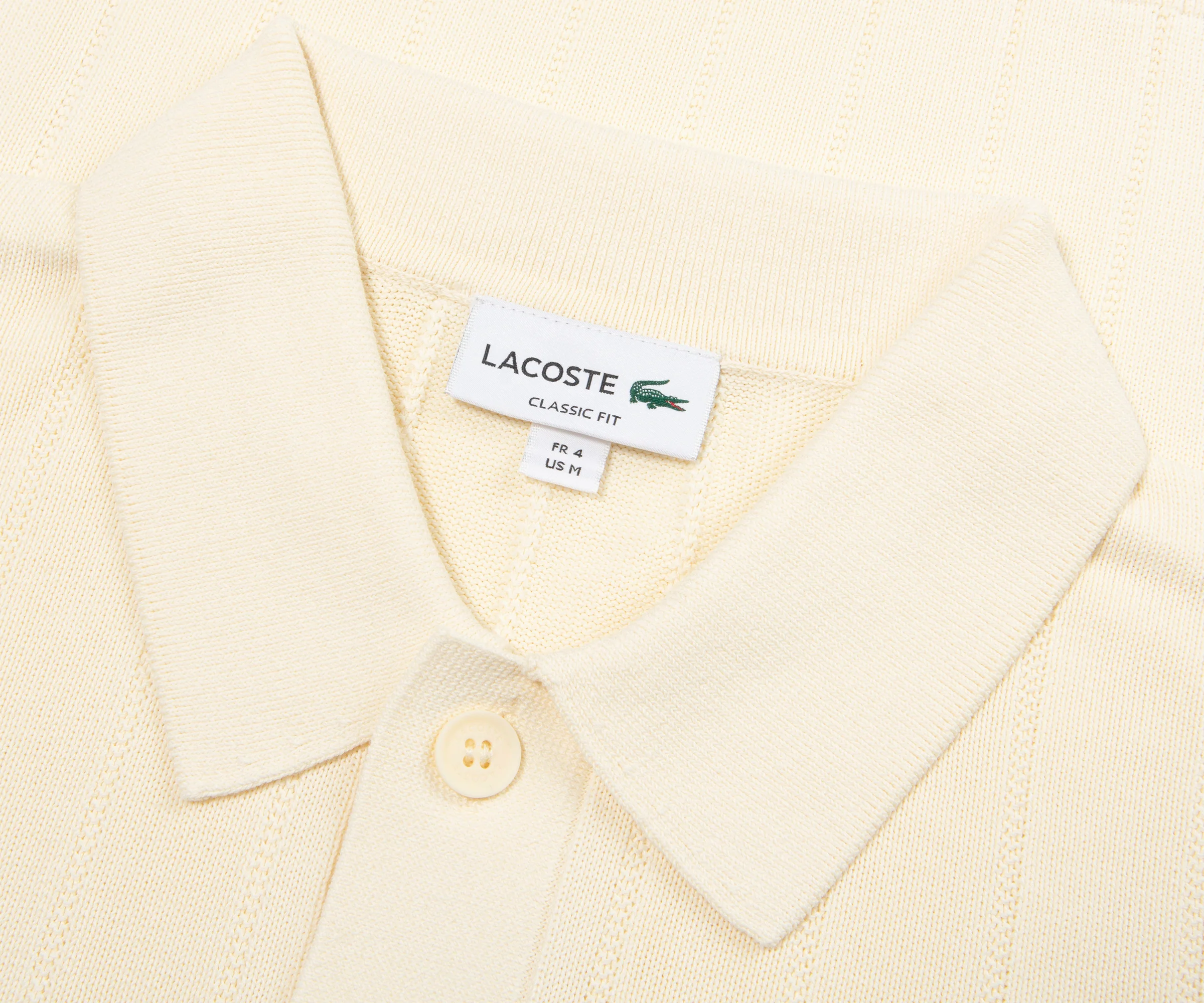 Lacoste Cream Heavy Knitted Tennis Polo - Image 2