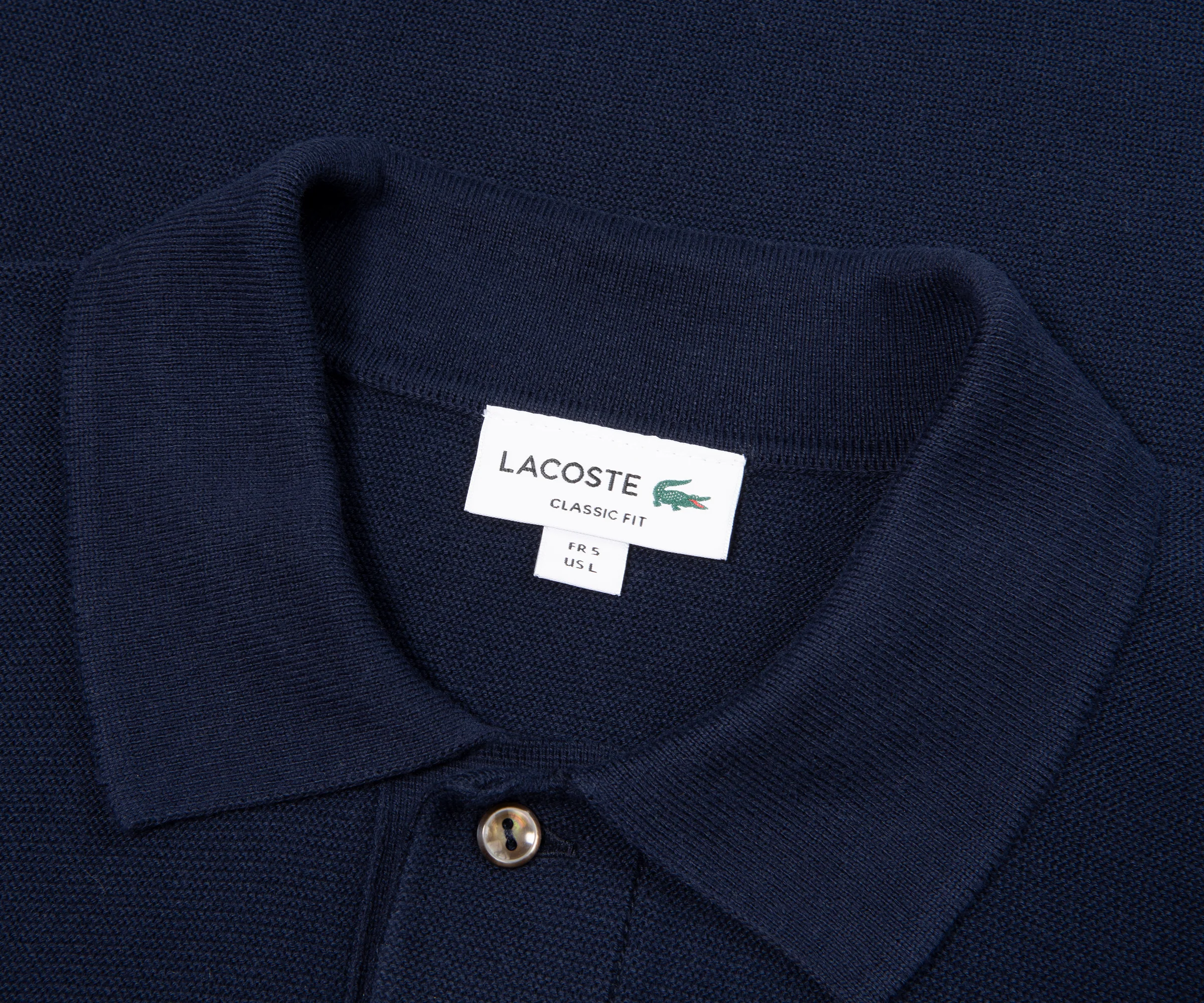 Lacoste Navy Towel Knitted Polo - Image 2