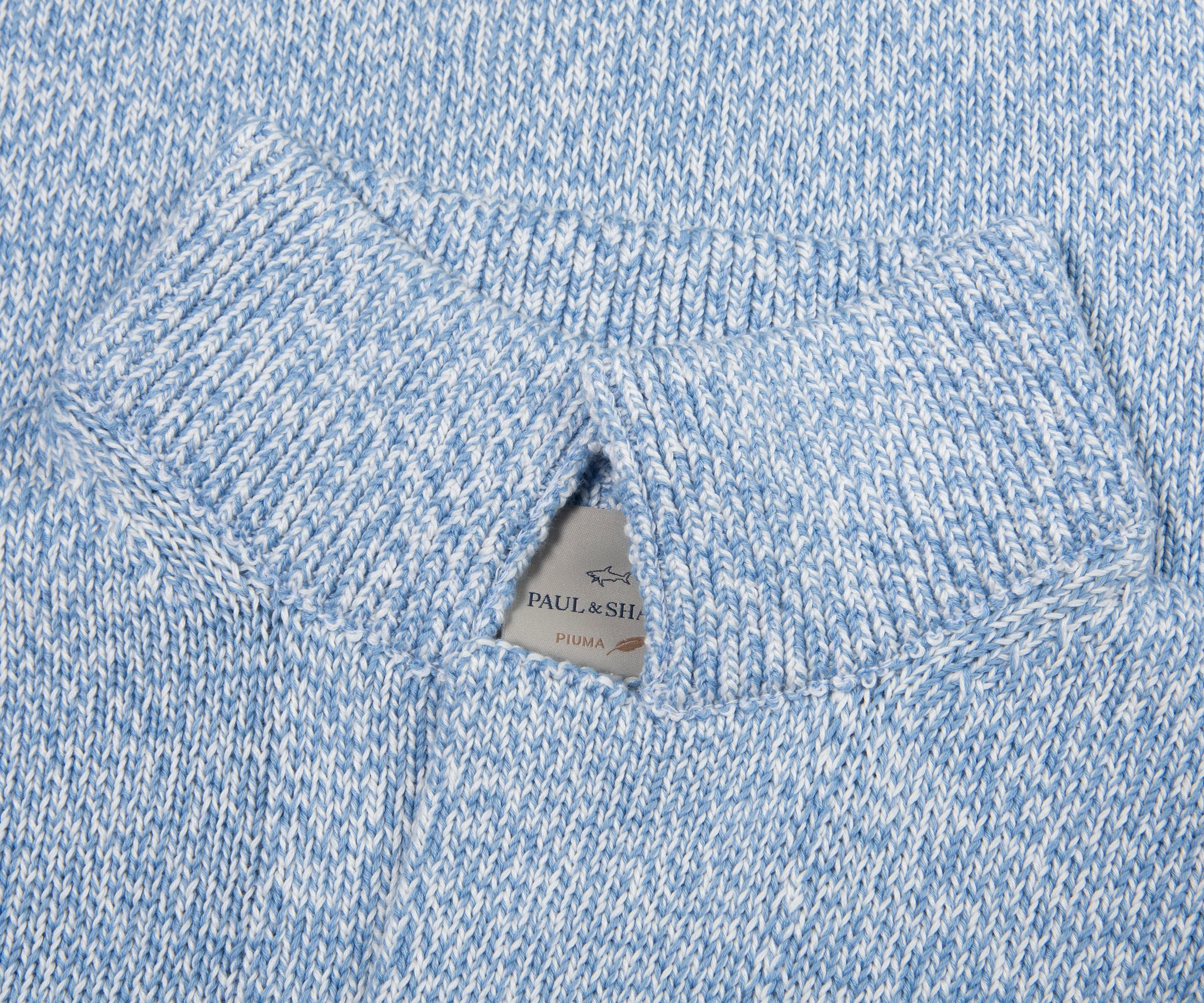 Paul & Shark Light Blue Fleck Knitted Cardigan - Image 2
