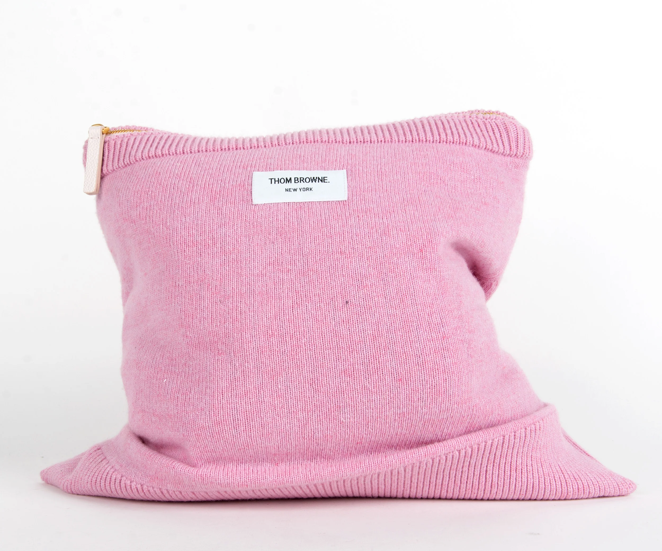 Thom Browne Merino Wool Jumper Bag Light Pink - Image 3